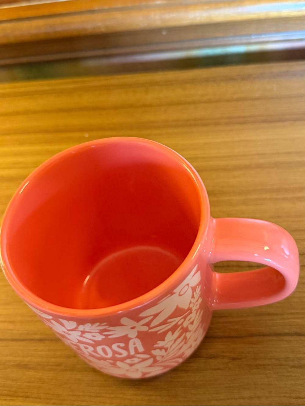 Opalhouse Target Poderosa Stoneware Coffee Mug Coral Pink Floral 16oz - Picture 3 of 6